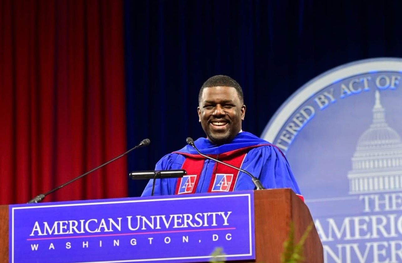 Artis Stevens giving speech 