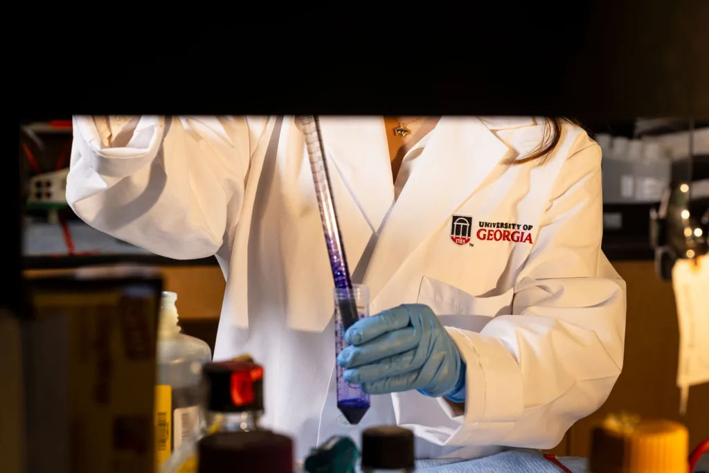 Scientist conducting tests in the laboratory.
