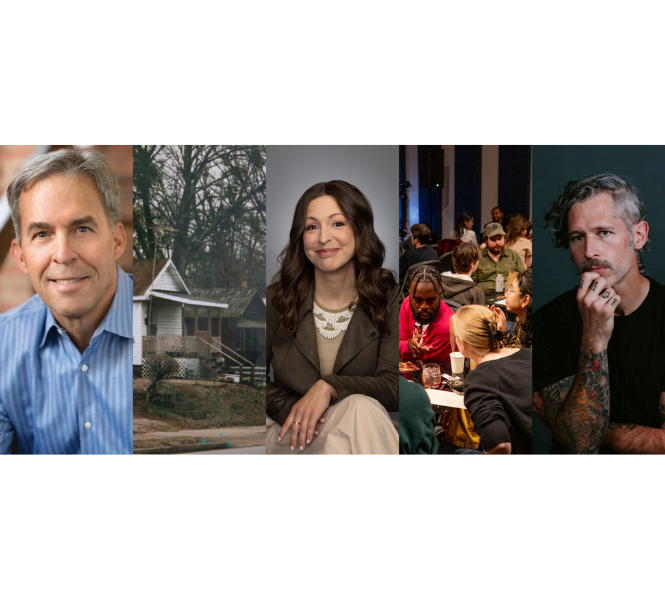 three people sitting 