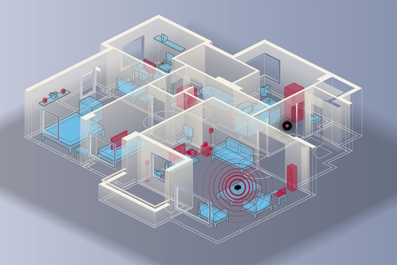 graphic illustration of house without roof or exterior walls